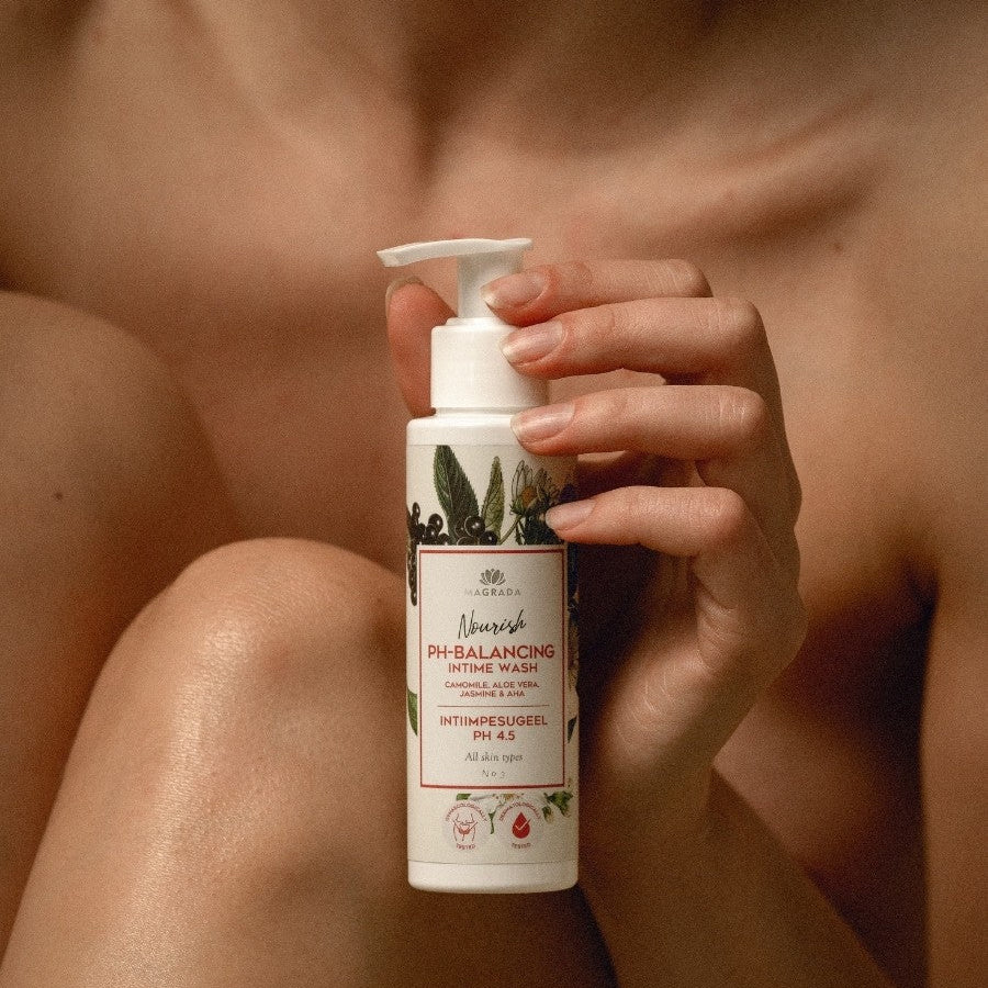 Intimate Wash Gel with Chamomile, Aloe, and AHA, pH 4.5