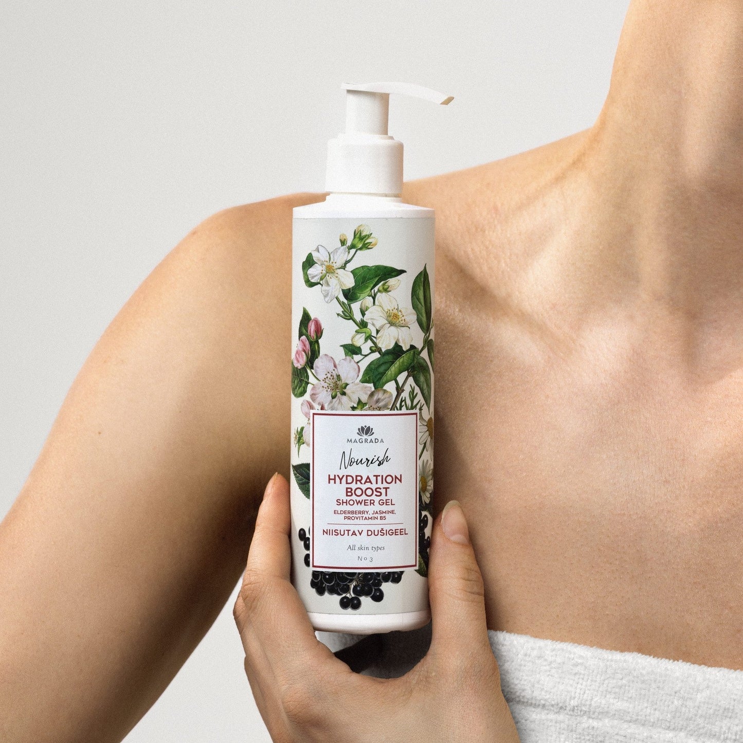 Moisturizing Shower Gel With Elderberry And Jasmine, 250 ml